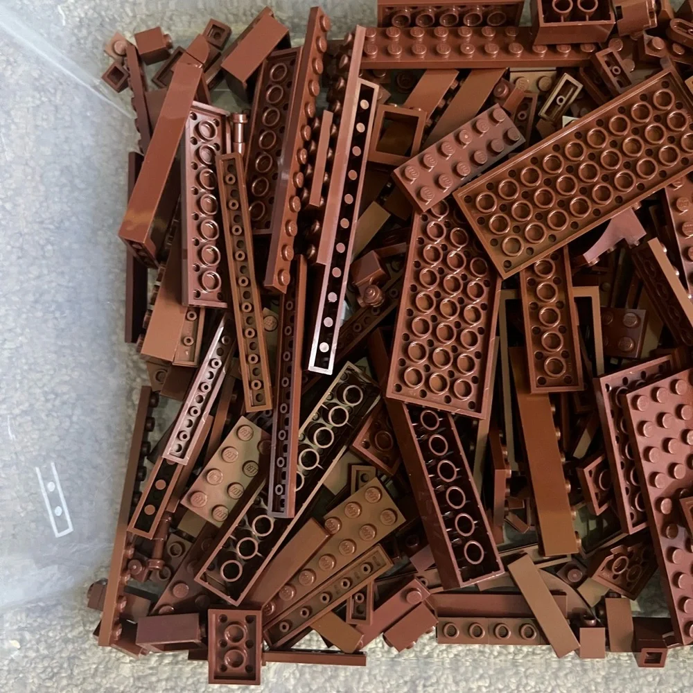 LEGO Small And Medium Building Bricks And Assorted Pieces -Brown 14oz